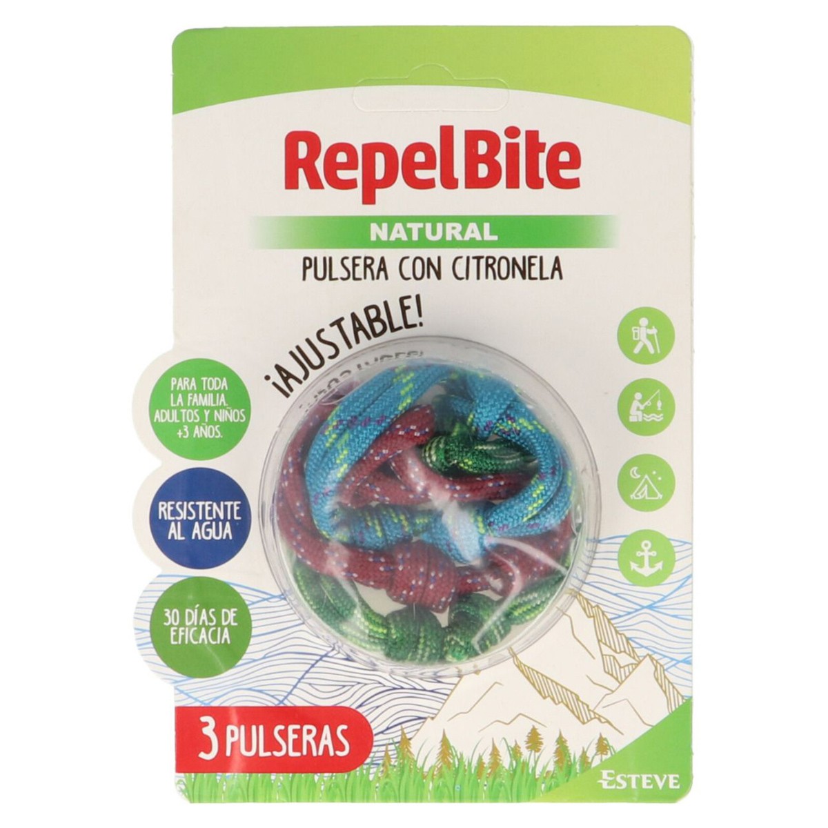 Repel Bite Natural pulsera antimosquitos 3u